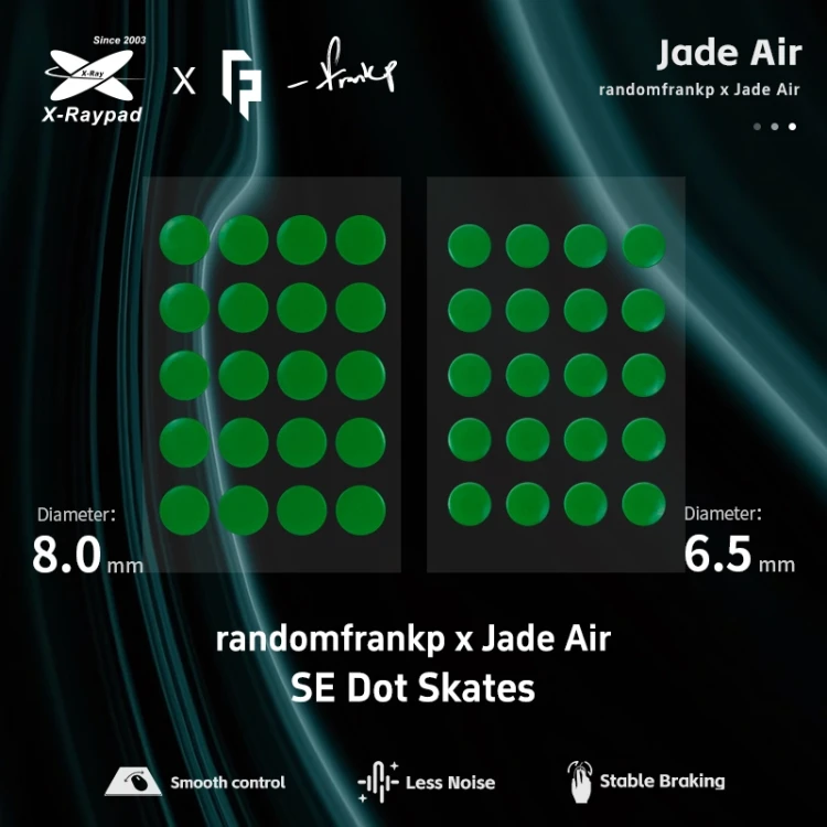 Ślizgacze-XRaypad-RandomFrankP-Jade-Air-SE-Universal-Dots.webp