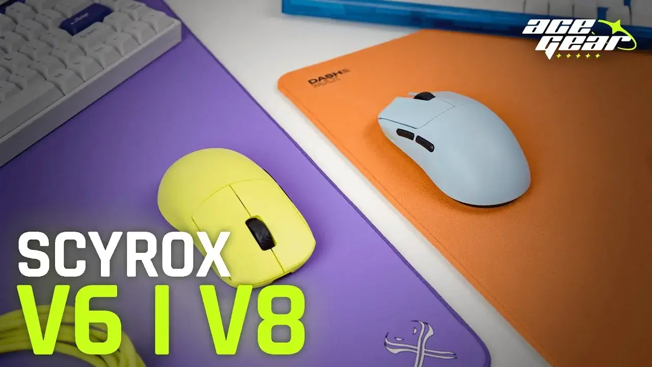 Recenzja myszek ScyRox V8 oraz V6 na kanale YouTube ACEGEAR